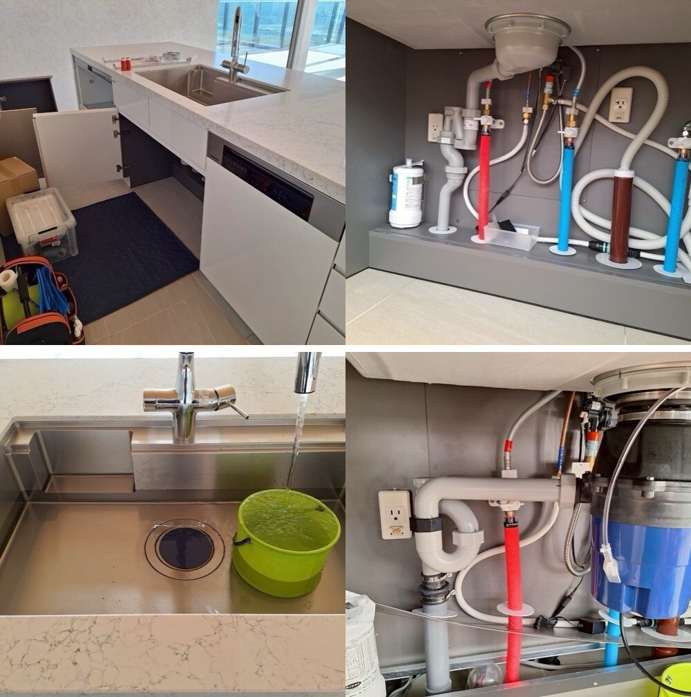 キッチンハウス製シンクにフロム工業製ディスポーザーYS8100設置 千葉県南房総市 キッチンハウスシンク にフロム工業製 YS-8100