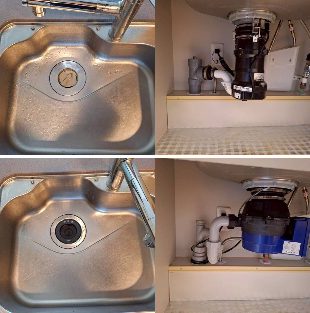 安永製ディスポーザーYD130BWからフロム工業製YS8100に交換