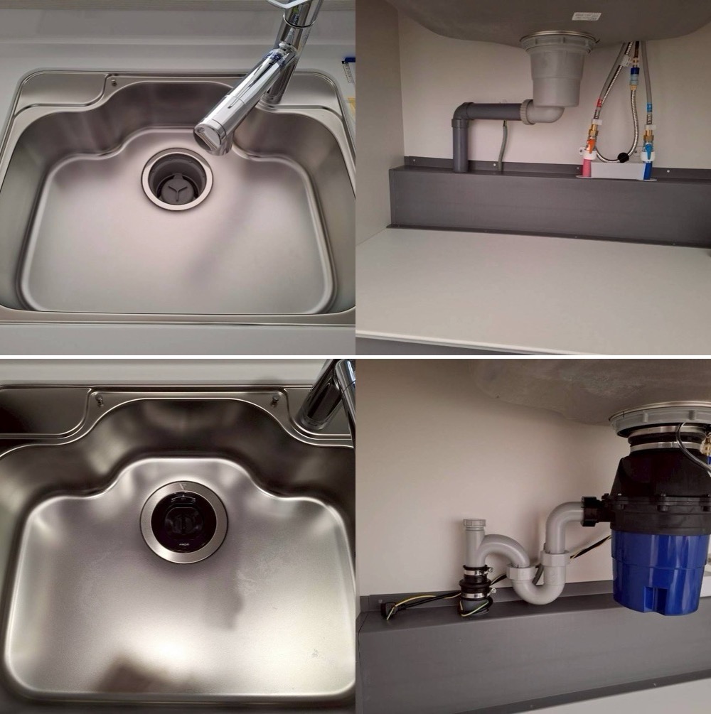 クリナップ製美サイレントシンクにフロム工業製ディスポーザーYS8100設置 千葉県印西市 クリナップ製美サイレントシンクにフロム工業製ディスポーザーYS8100設置