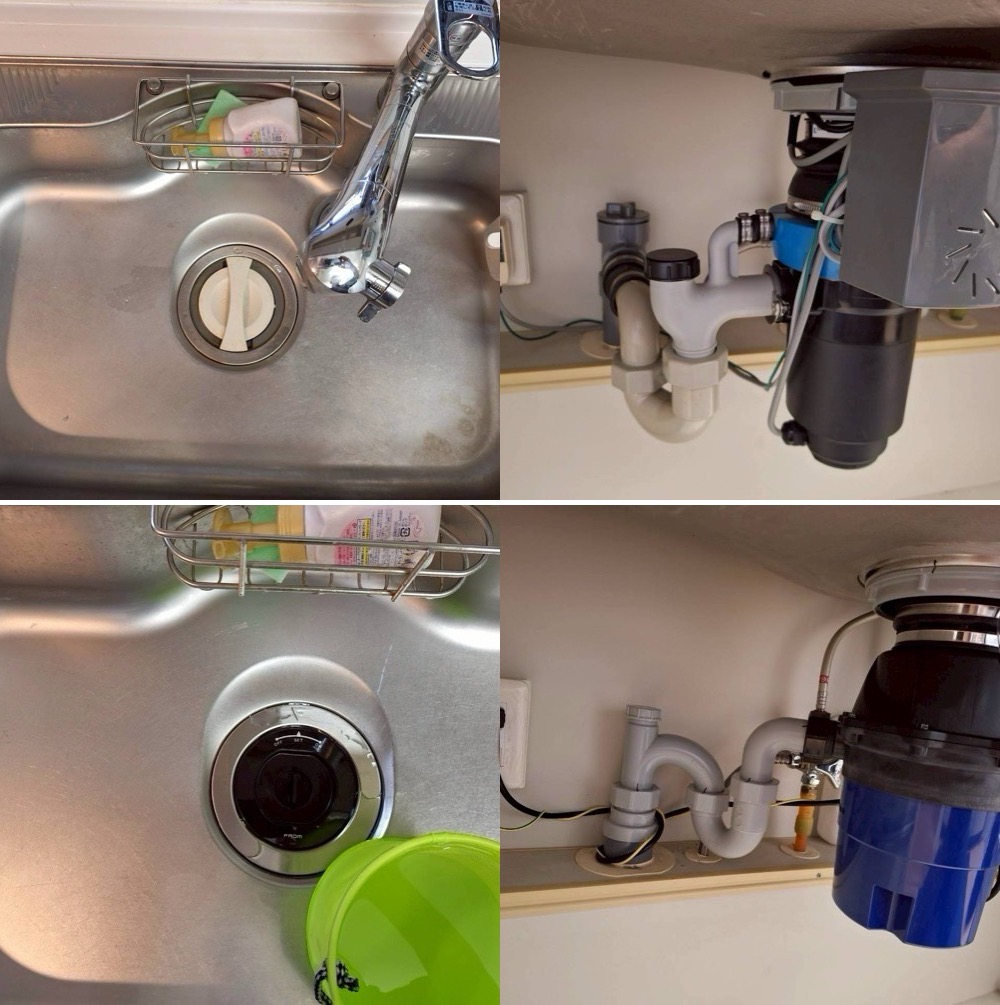 INAX製ディスポーザー快速君からフロム工業製YS8100に交換 神奈川県川崎市 INAX製ディスポーザー快速君からフロム工業製YS-8100に交換