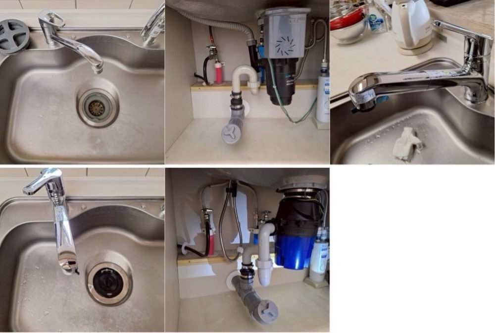 INAX製ディスポーザー快速君からフロム工業製YS8100に交換/水栓交換 神奈川県横浜市 INAX製ディスポーザー快速君からフロム工業製YS-8100に交換/水栓交換