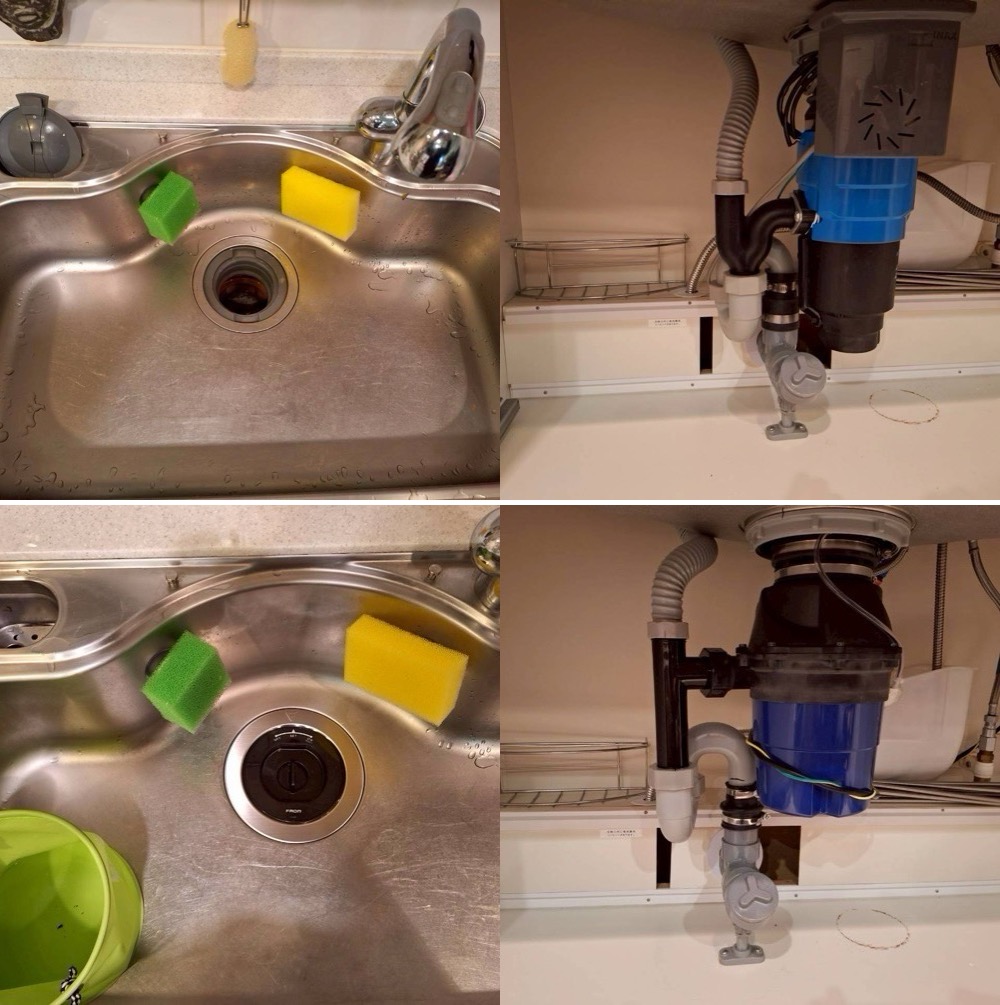 INAX製ディスポーザー快速君からフロム工業製YS8100に交換 東京都世田谷区 INAX製ディスポーザー快速君からフロム工業製YS-8100に交換