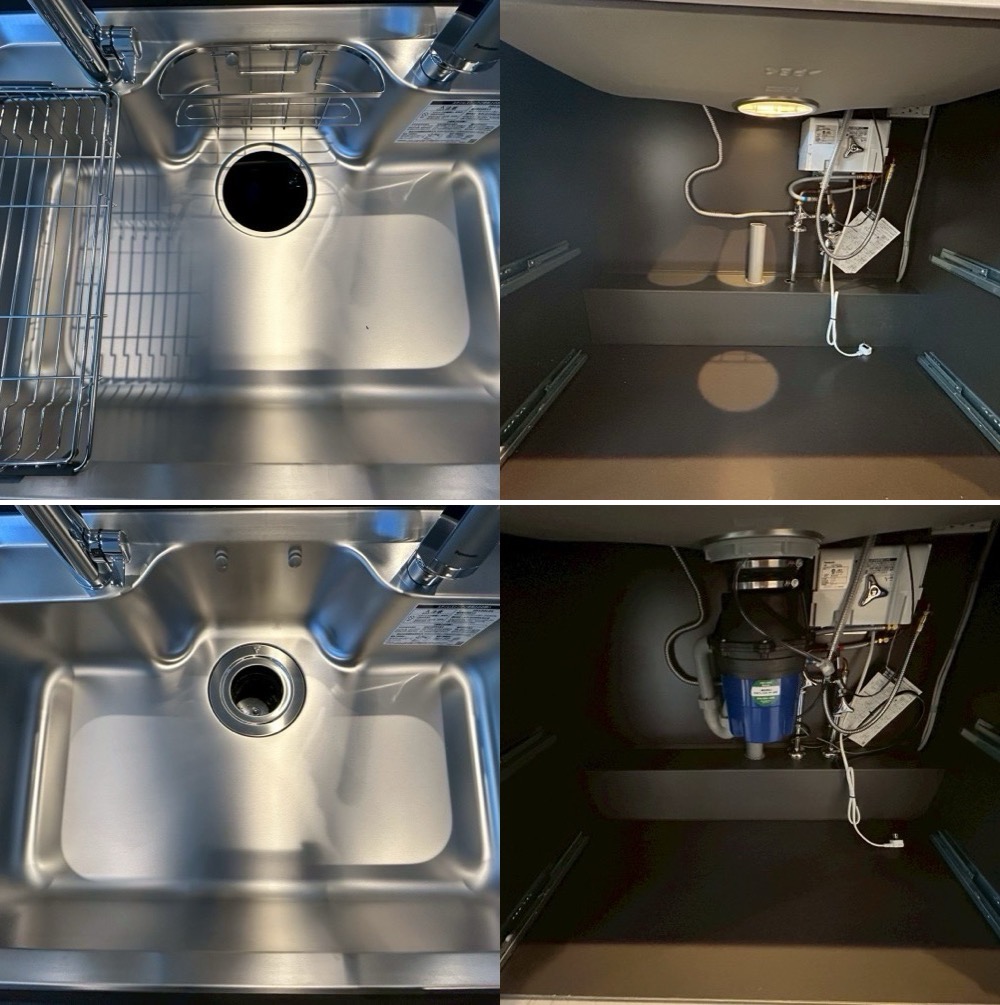 Panasonicキッチンにフロム工業製ディスポーザーYS8100設置