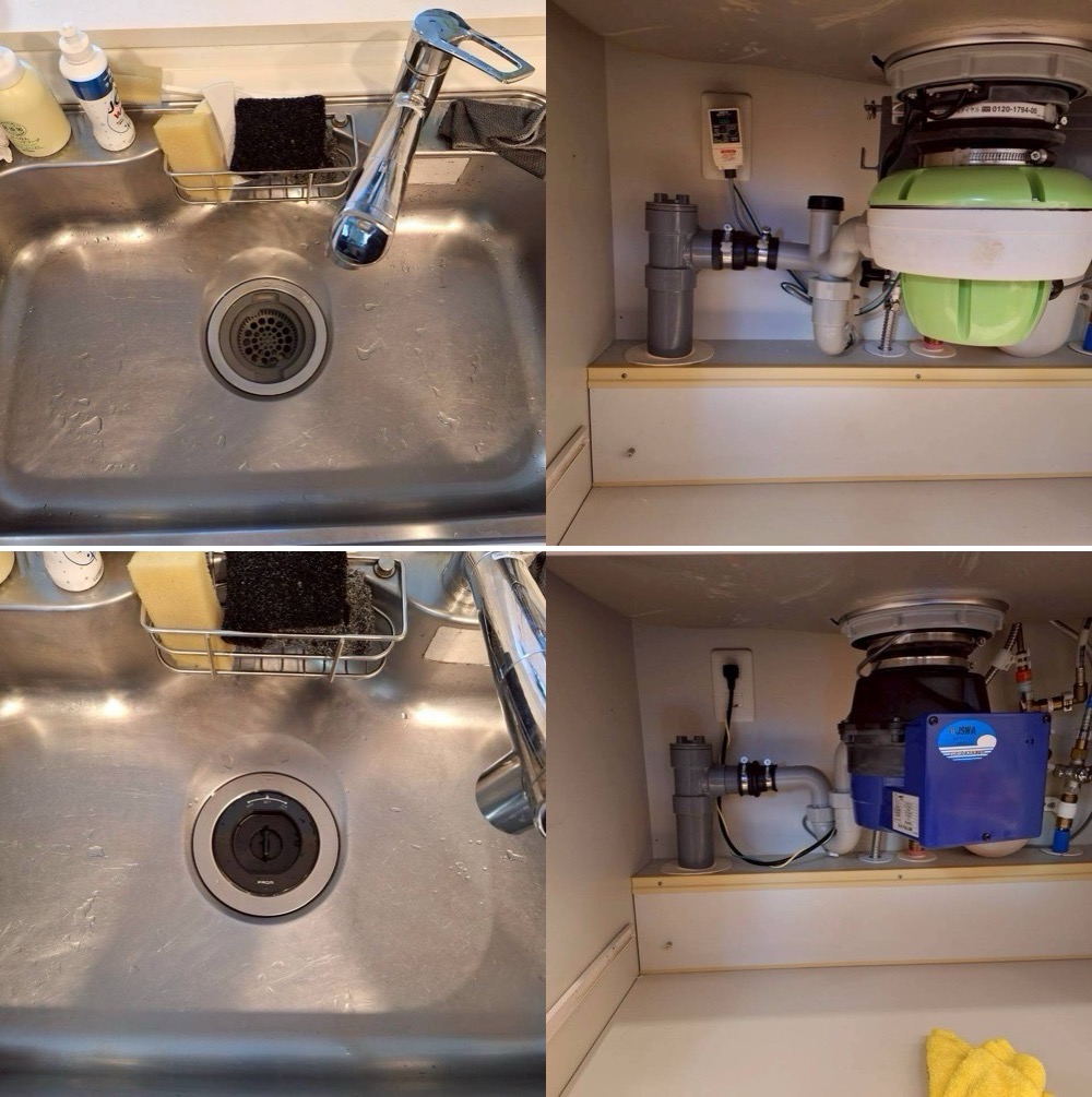 LIXIL製DPGディスポーザーminipoからフロム工業製YS7000L-Jに交換 埼玉県さいたま市 LIXIL製DPGディスポーザーminipoからフロム工業製YS7000L-Jに交換