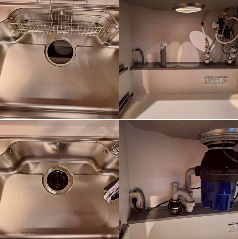 LIXILキッチンにフロム工業製ディスポーザーYS8100設置