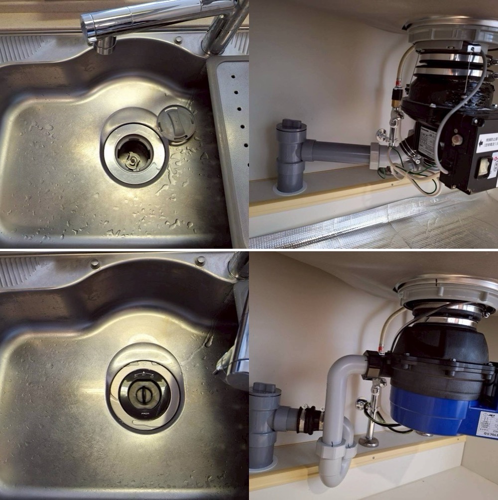 Panasonic製手動ディスポーザーKD132からフロム工業製YS-7000Lに交換 神奈川県川崎市 Panasonic製KD132からフロム工業製YS-7000Lに交換