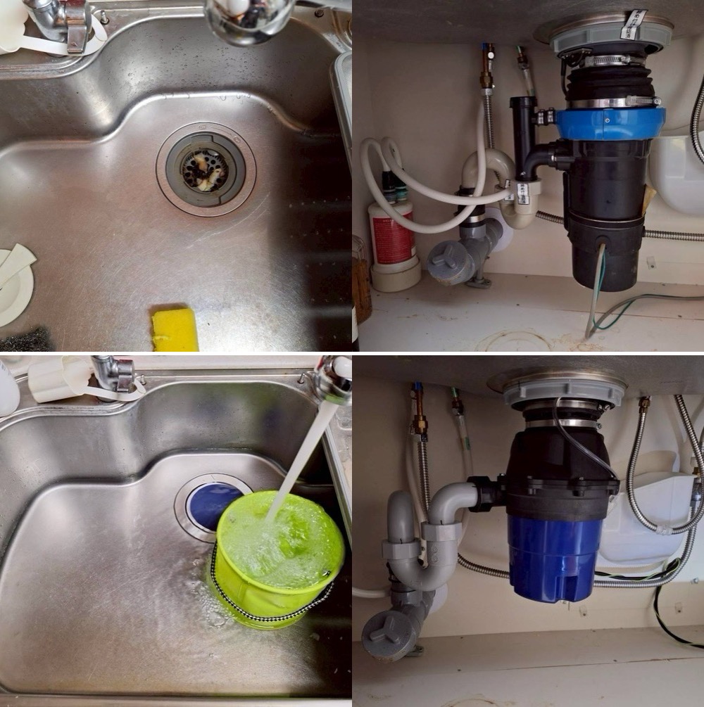 INAX製ディスポーザーDPMK快速君からフロム工業製YS8100に交換 神奈川県藤沢市 INAX製ディスポーザー快速君からフロム工業製YS-8100に交換